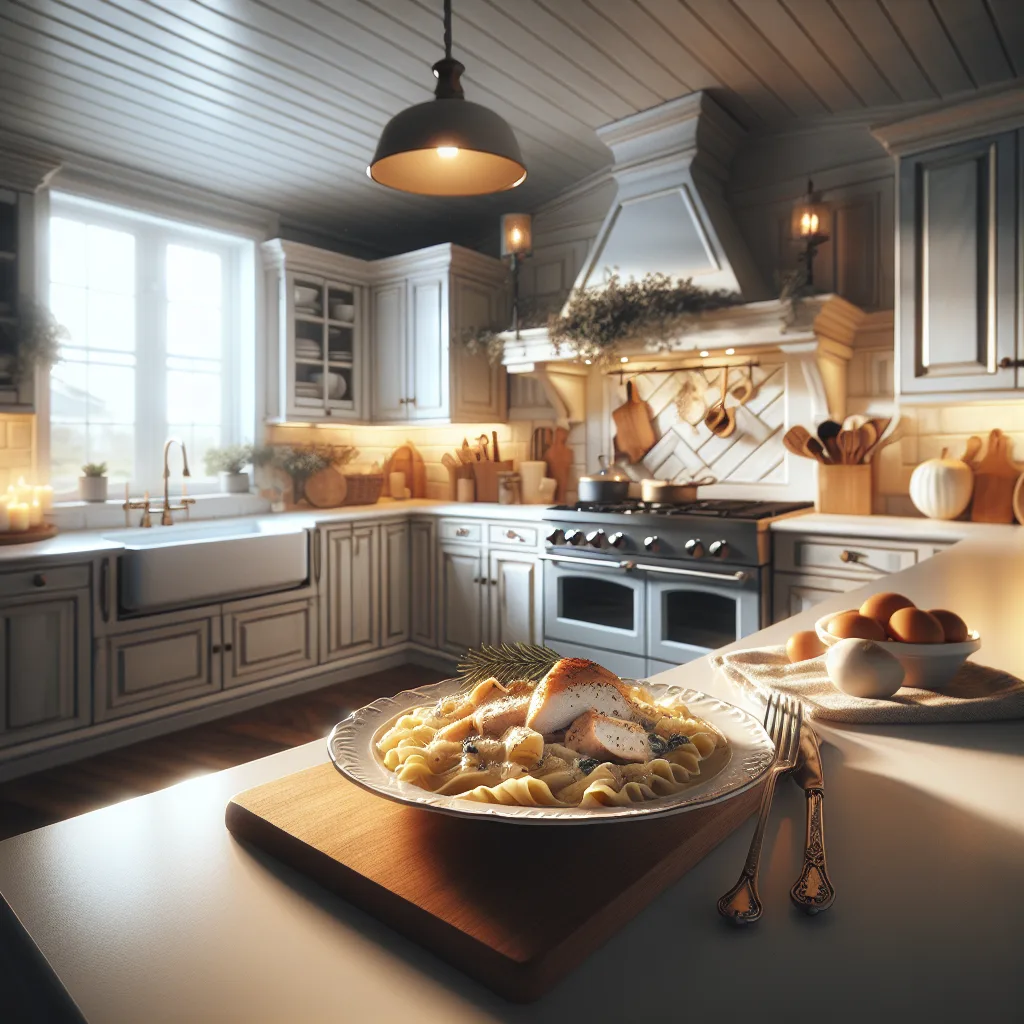 A plate of Olive Garden's Asiago Chicken and Alfredo Tortelloni