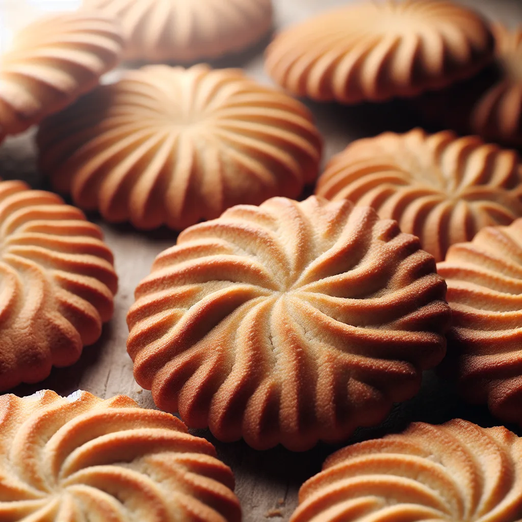 A close-up of a selection of deliciously golden brown Puerto Rican cookies, showing their perfect texture and characteristic shape.
