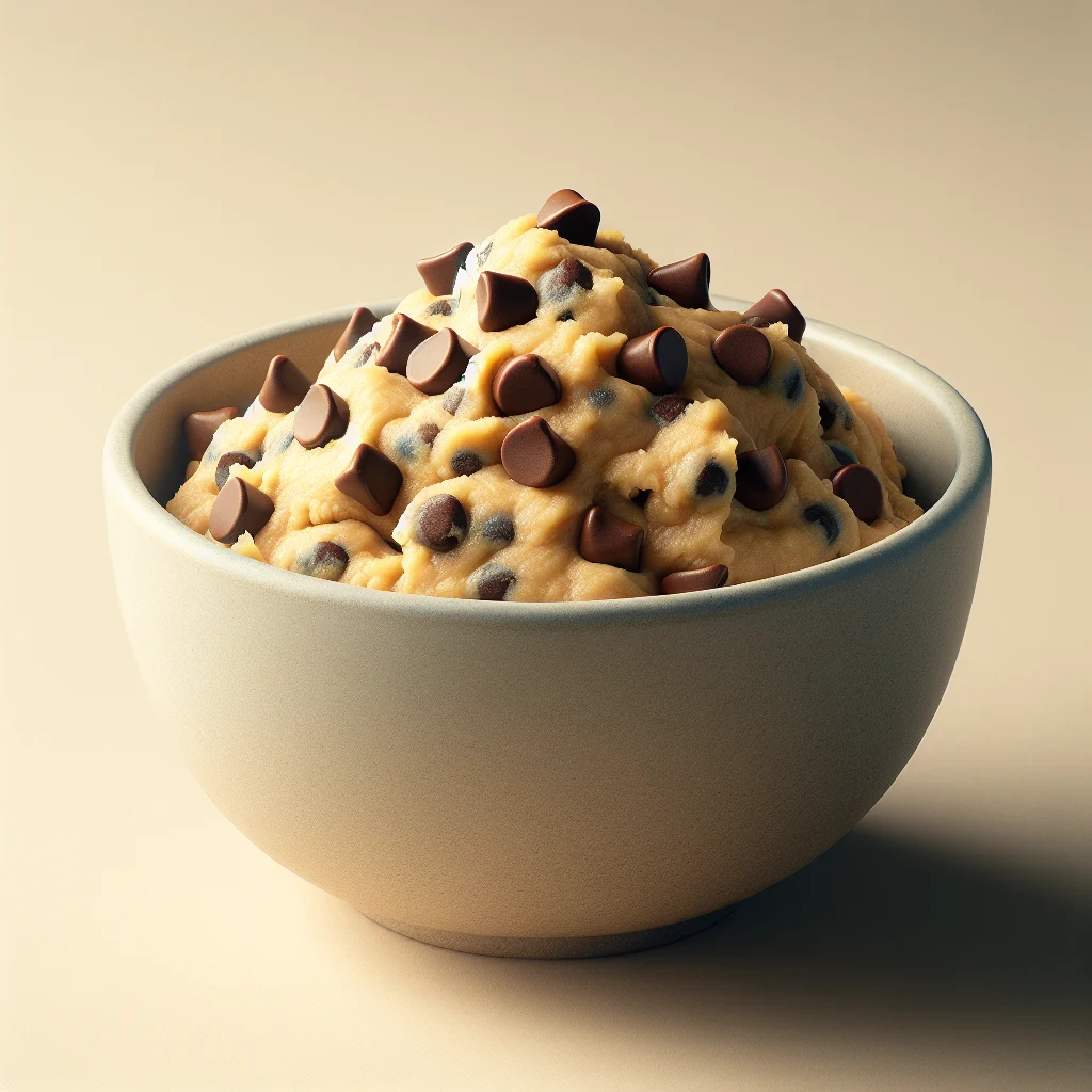 A bowl of cookie dough ready to be microwaved